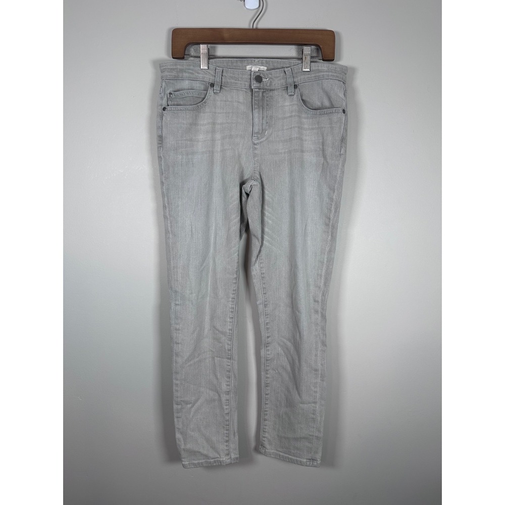 Eileen Fisher Slim Jeans Women 6 Gray organic cotton Minimalist F16BD